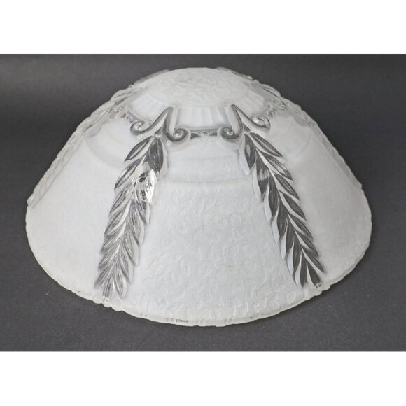 Vintage Ceiling Lamp Shade Frosted Embossed Design 1950's Light fixture - Picture 2 of 3